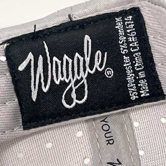 Waggle Hat Cap Snap Back Gray Green Fish Embroidered Perforated Golf Mens - Picture 9 of 11